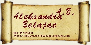 Aleksandra Belajac vizit kartica